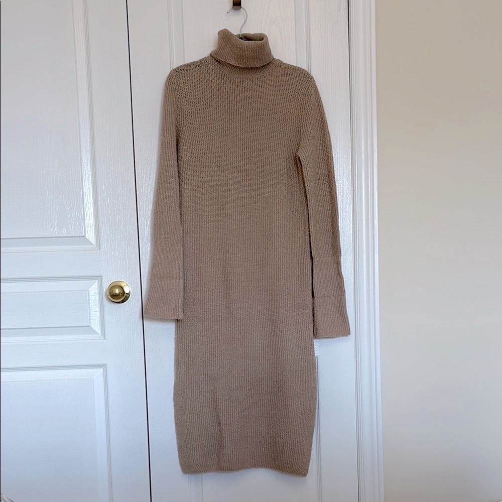 ASOS Tan Long Sleeve Turtleneck Sweater Dress